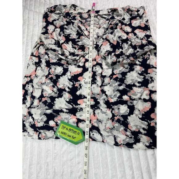 Saint Tropez West Blue Pink & Gray Abstract Print Popover Top Women's Size 1X - Picture 4 of 11